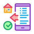 House check phone app icon vector outline illustration