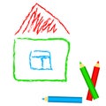 House - child drawing imitation, in vector