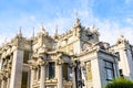 House with chimeras in Kiev, Ukraine. Art Nouveau building with sculptures of the mythical animals was created by architect