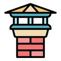 House chimney icon color outline vector Royalty Free Stock Photo