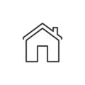 House with chimney outline icon