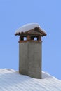 House chimney with snow