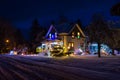 House with Christmas lights