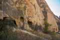 House and Church in the rock. Goreme, Cappadocia, Anatolia, Turkey Royalty Free Stock Photo