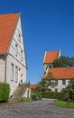 House and church tower in Steinfurt