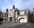 House with circular driveway Royalty Free Stock Photo