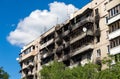 House in of civilians destroyed by russian army in the suburbs of Kyiv Irpin. russia`s war against Ukraine.