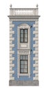 Stone facade of a classic house with windows. 3d rendering Royalty Free Stock Photo