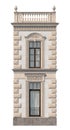 Stone facade of a classic house with windows. 3d rendering Royalty Free Stock Photo