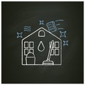 House cleaning chalk icon