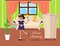 House Cleaning Concept Vector In Flat Design Royalty Free Stock Photo