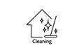 House Cleaning icon. Service Home Logo. Quality design Template element. Editable stroke. line style. Vector isolated Royalty Free Stock Photo