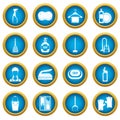 House cleaning icons blue circle set Royalty Free Stock Photo