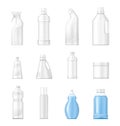 House cleaning plastic products realistic set vector isolated.