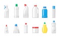 House cleaning plastic products realistic set vector isolated.