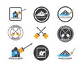 house cleaning service icon logo vector illustration