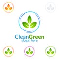 House Cleaning Vector Logo Design, Eco Friendly with shiny spray Concept isolated on white Background Royalty Free Stock Photo