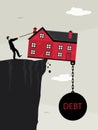 House Cliff Ball and Chain Debt Royalty Free Stock Photo