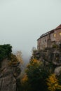 House on a cliff in Saxon Switzerland Royalty Free Stock Photo
