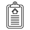 House clipboard invest icon outline vector. Property rent Royalty Free Stock Photo