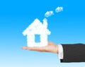 House cloud in hand Royalty Free Stock Photo