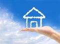 house cloud in hand Royalty Free Stock Photo