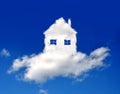 House in clouds Royalty Free Stock Photo