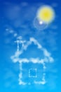 House of clouds. illustration. against the sky Royalty Free Stock Photo