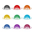 House color icon set isolated on white background Royalty Free Stock Photo