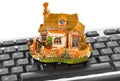 House on computer keyboard Royalty Free Stock Photo