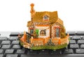 House on computer keyboard Royalty Free Stock Photo