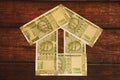 House - Indian Currency. Royalty Free Stock Photo