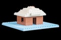 House constructed of toy building blocks Royalty Free Stock Photo