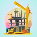 House construction cartoon Royalty Free Stock Photo