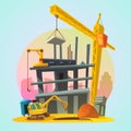 House construction cartoon