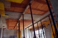 House in construction, ceiling, in Italy, construction site, secure tecniques Royalty Free Stock Photo