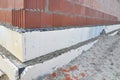 House construction external rigid styrofoam board insulation outdoor for energy saving.