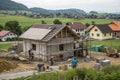 House construction site in village Royalty Free Stock Photo
