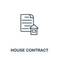 House Contract icon. Line style symbol from real estate icon collection. House Contract creative element for logo