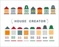 House creator. vector collection of elements roof, windows and walls.