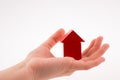 House with cubes in hand Royalty Free Stock Photo