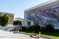 House of culture, unique building with a mosaic wall