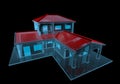 House (3D xray blue transparent) Royalty Free Stock Photo