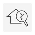 House damage, inspection vector icon. 64x64 pixel. Royalty Free Stock Photo
