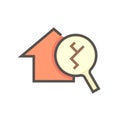 House damage, inspection vector icon. 64x64 pixel. Royalty Free Stock Photo