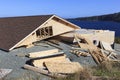 Damaged house from wind storm Royalty Free Stock Photo