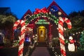 House decorated for Christmas