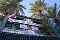 House decorated with Lets Go Brandon political signs, protesting Democatric party and