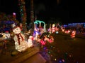 House decorated and lighted for Christmas and for New Year Eve at Nigh, California Royalty Free Stock Photo