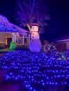 House decorated and lighted for Christmas and for New Year Eve at Nigh, California Royalty Free Stock Photo